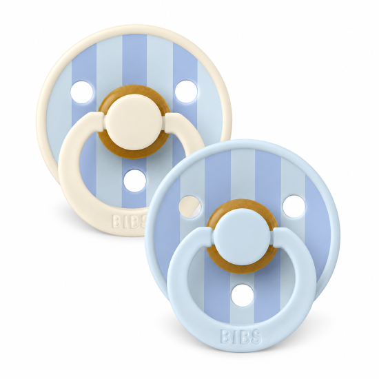 BIBS - LOT DE 2 SUCETTES TAILLE 2 BABY BLUE – DUSTY BLUE MIX 6-18 MOIS