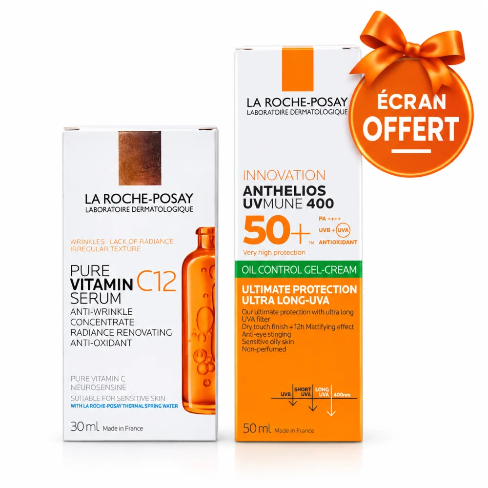 LA ROCHE POSAY - SERUM PURE VITAMIN C12 + OIL CONTROL ECRAN SOLAIRE SPF50+ OFFERT