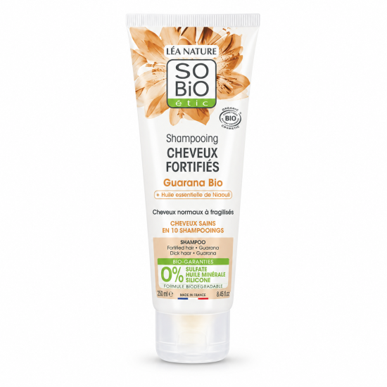 SO BIO - SHAMPOOING CHEVEUX FORTIFIES AU GUARANA BIO 250ML