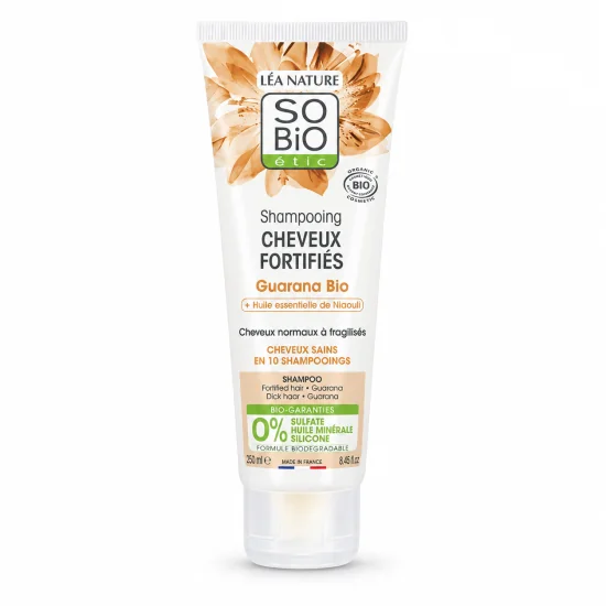 SO BIO - SHAMPOOING CHEVEUX FORTIFIES AU GUARANA BIO 250ML