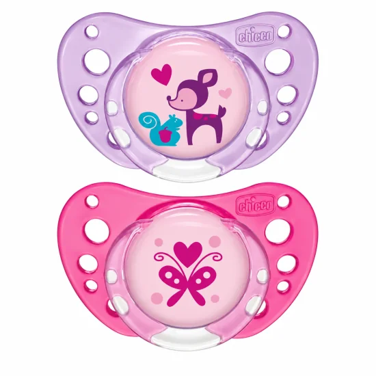CHICCO - LOT DE 2 SUCETTES PHYSIO AIR ROSE 0-6MOIS  8709