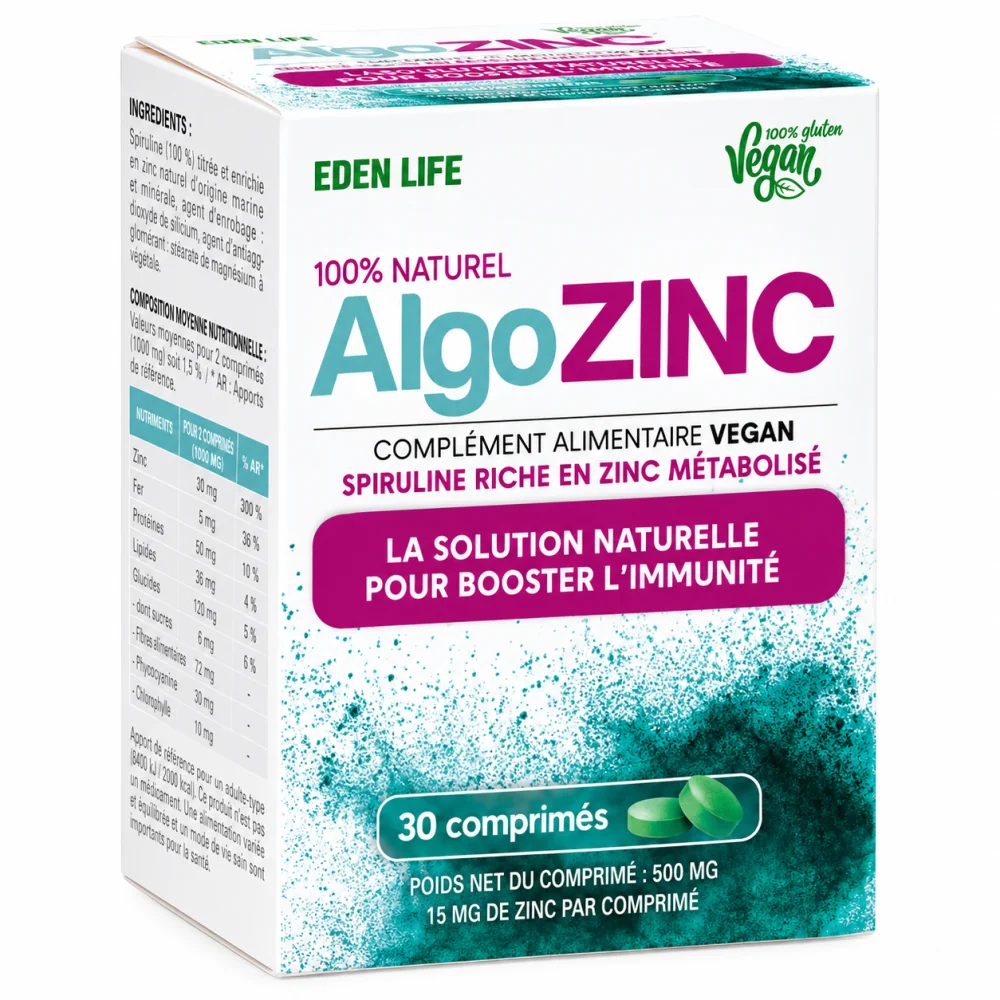 EDEN LIFE - ALGOZINC 30 COMPRIMES