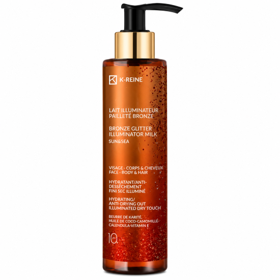 K-REINE - LAIT ILLUMINATEUR PAILLETE BRONZE VISAGE CORPS ET CHEVEUX SPF10 150ML