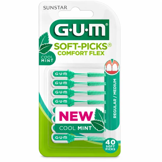 GUM - SOFT PICKS COMFORT FLEX 670 MEDIUM 40 PIECES