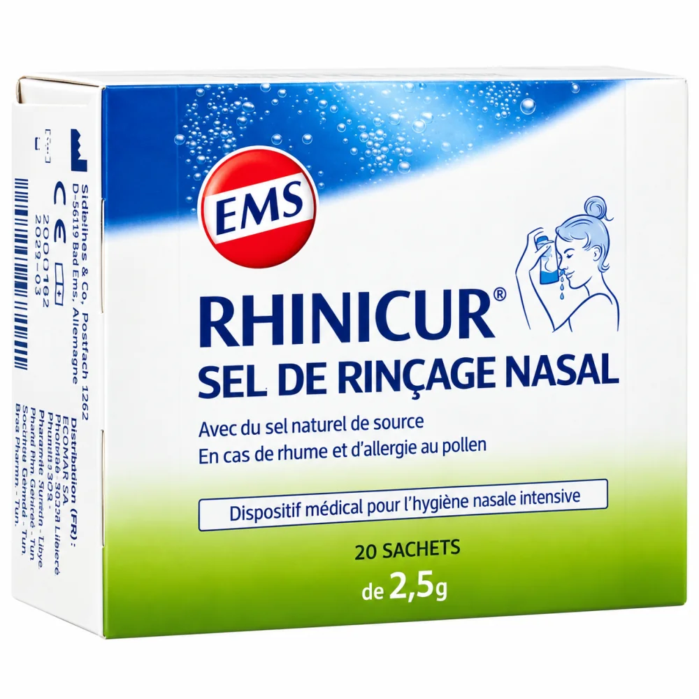 RHINICUR SEL DE RINÇAGE NASAL 20 SACHETS