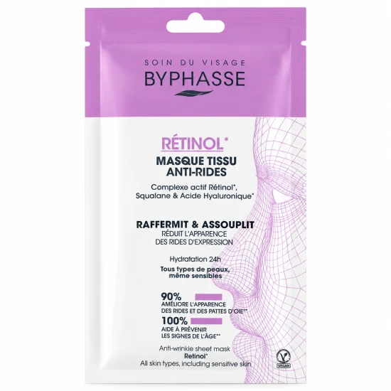 BYPHASSE - MASQUE TISSU ANTI-RIDES RÉTINOL SKIN BOOSTER 18ML