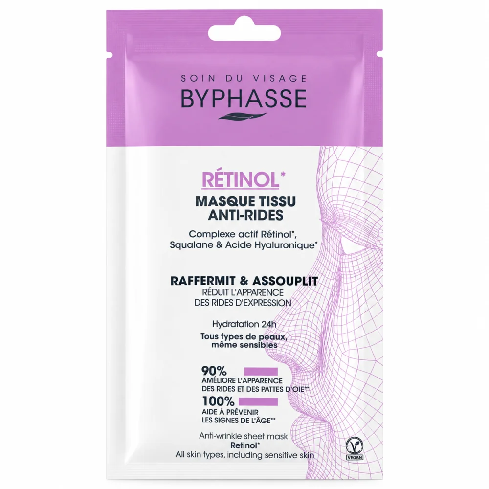 BYPHASSE - MASQUE TISSU ANTI-RIDES RÉTINOL SKIN BOOSTER 18ML