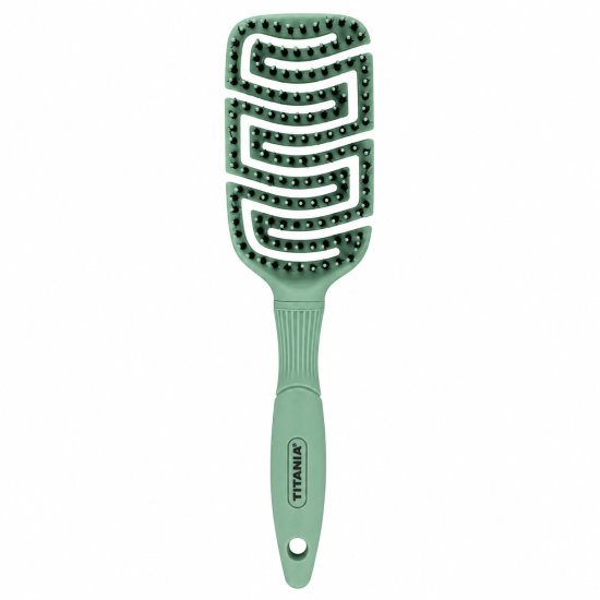 TITANIA - BROSSE PADDLE FLEX EN PLASTIQUE RECYCLE COLLECTION VERT DOUX REF 2884