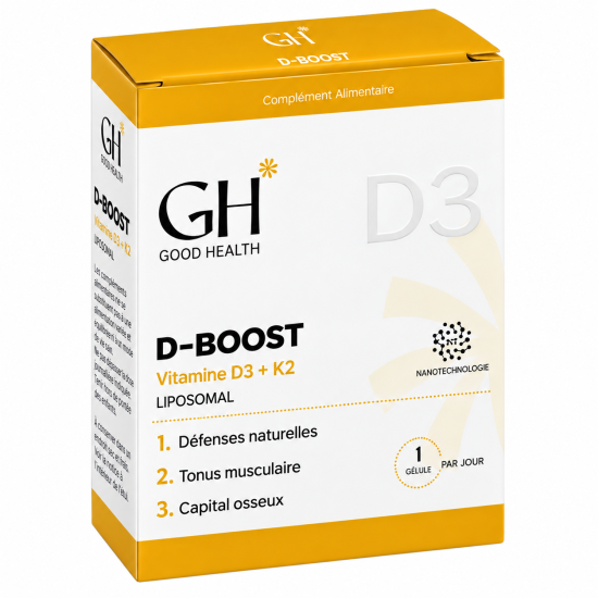 GOOD HEALTH - D-BOOST VITAMINE D3+K2 30 GELULES