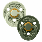 BIBS - LOT DE 2 SUCETTES HOLIDAY LEAF SAGE & HUNTER GREEN 6-18MOIS