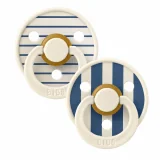 BIBS - LOT DE 2 SUCETTES NATURAL RUBBER IVORY STEEL BLUE MIX 6-18MOIS