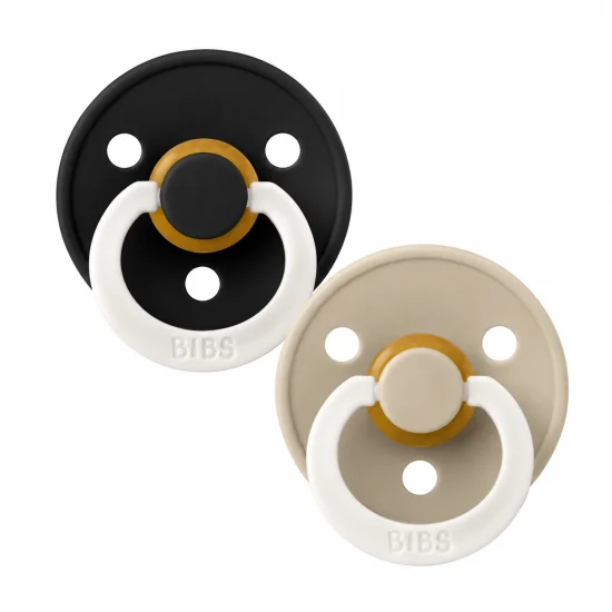 BIBS COLOUR - LOT DE 2 SUCETTES BLACK GLOW  VANILLA GLOW 6-18 MOIS