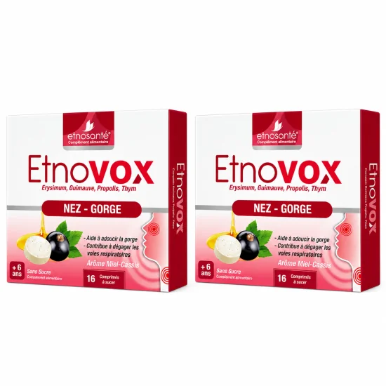 ETNOSANTE - LOT DE 2 ETNOVOX NEZ ET GORGE 16 COMPRIMES AU CHOIX