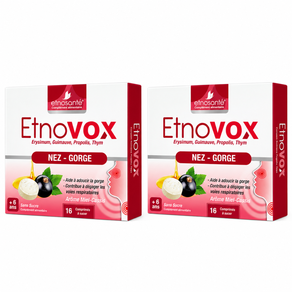 ETNOSANTE - LOT DE 2 ETNOVOX NEZ ET GORGE 16 COMPRIMES AU CHOIX