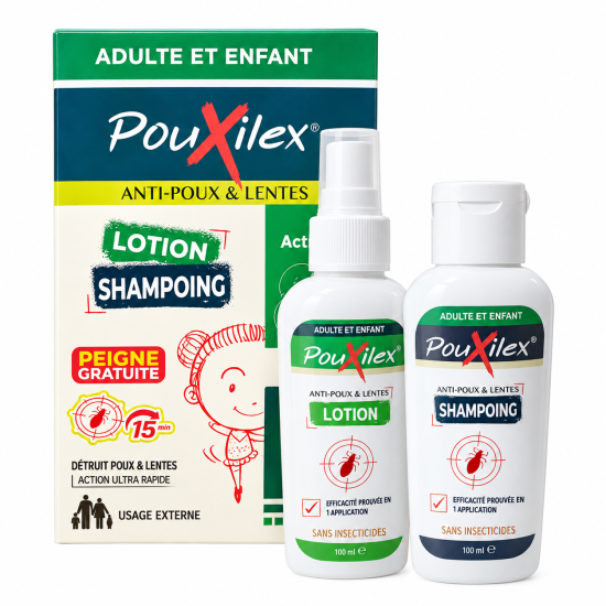 POXILEX - COFFRET ANTI POUX LOTION+SHAMPOOING + PEIGNE OFFERT