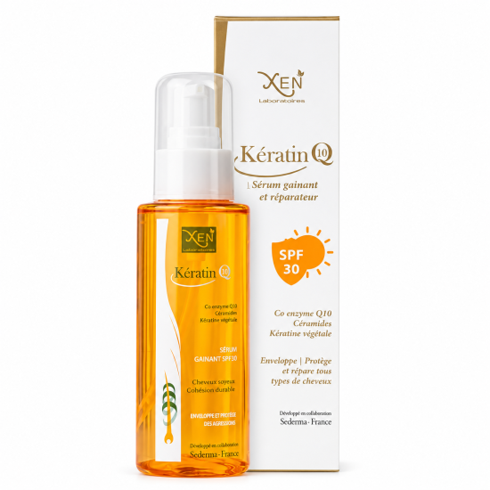 XEN Kératin Q10 sérum gainant SPF 30 pour Cheveux