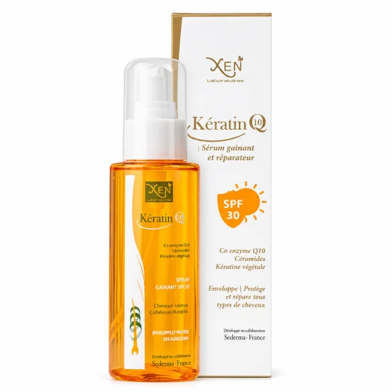 XEN Kératin Q10 sérum gainant SPF 30 pour Cheveux