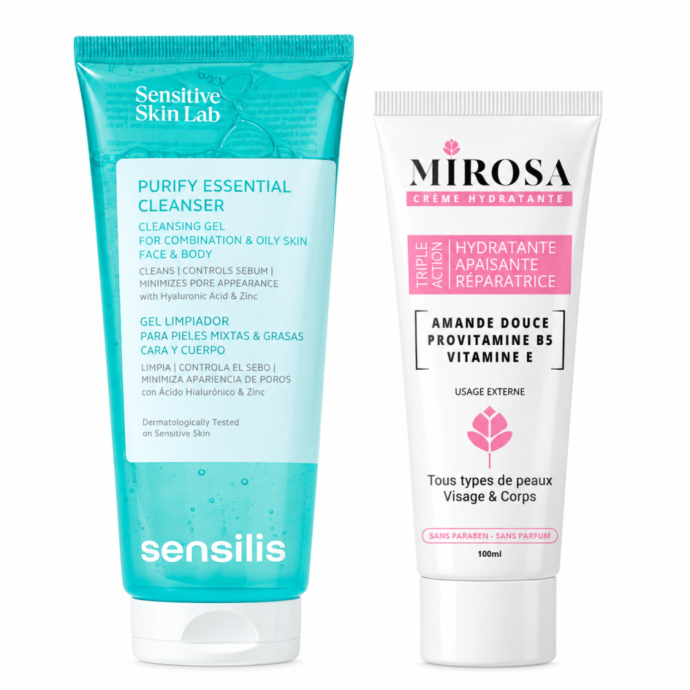PACK - SENSILIS GEL NETTOYANT PURIFIANT + MIROSA CREME HYDRATANTE