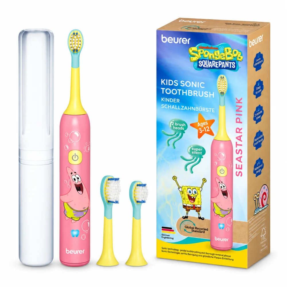 BEURER - BROSSE À DENTS SONIQUE POUR ENFANT SPONGEBOB PINK +3ANS