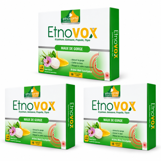 LOT DE 3 ETNOVOX AU CHOIX 16 COMPRIMES