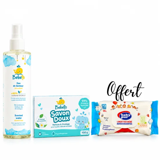 PACK - BEBETO EAU DE SENTEUR + SAVON + BABY PUR LINGETTES OFFERTES