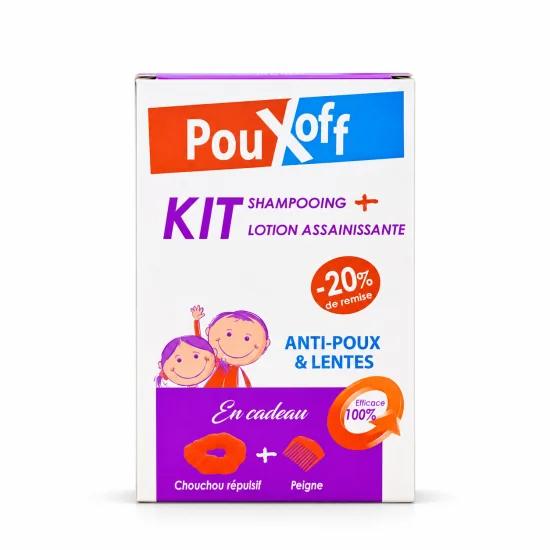 POUX OFF KIT SHAMPOOING ANTI POUX + LOTION ASSAINISSANTE pour Cheveux