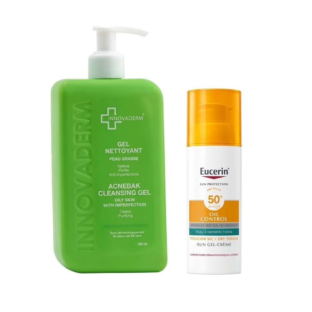 PACK - INNOVADERM GEL PEAU MIXTE A GRASSE + EUCERIN OIL CONTROL SPF50+