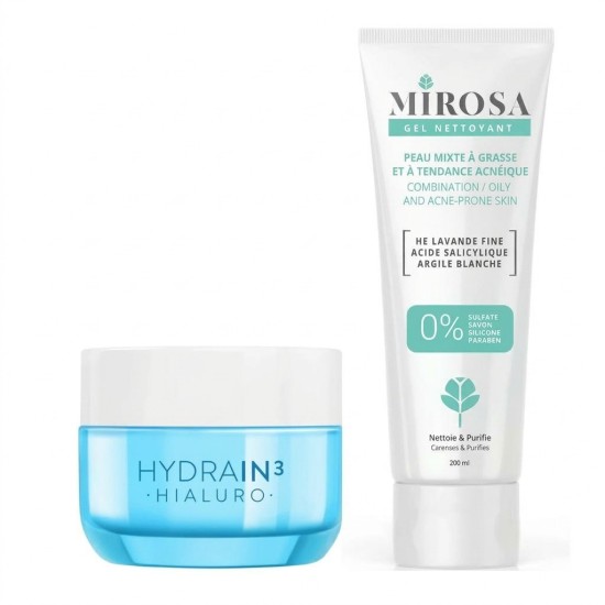 PACK - DERMEDIC GEL CREME HYDRATANT + MIROSA GEL NETTOYANT PEAU MIXTE A GRASSE