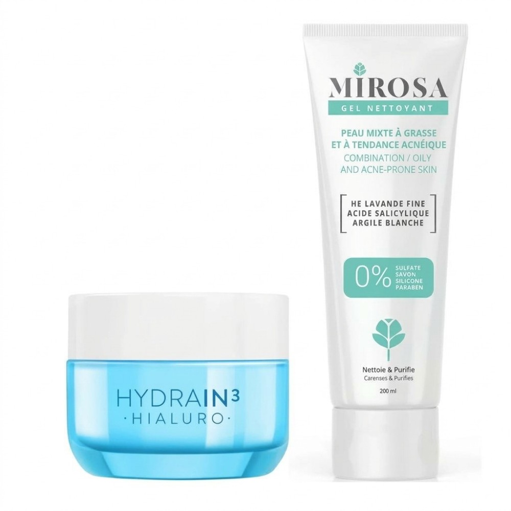 PACK - DERMEDIC GEL CREME HYDRATANT + MIROSA GEL NETTOYANT PEAU MIXTE A GRASSE