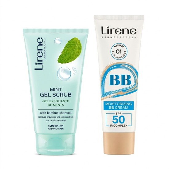 LIRENE - PACK : GEL NETTOYANT AU CHOIX + BB CREME SPF50 01 OU 02