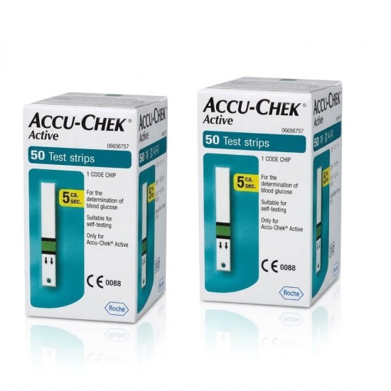 ACCU CHEK ACTIVE LOT DE 2 BOITE DE 50 BANDELETTES