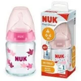 NUK First Choice + Biberon en Verre Bleu 120ml pour Accueil