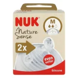 NUK NATURE SENSE 2 TÉTINES SILICONE TAILLE M pour Accueil