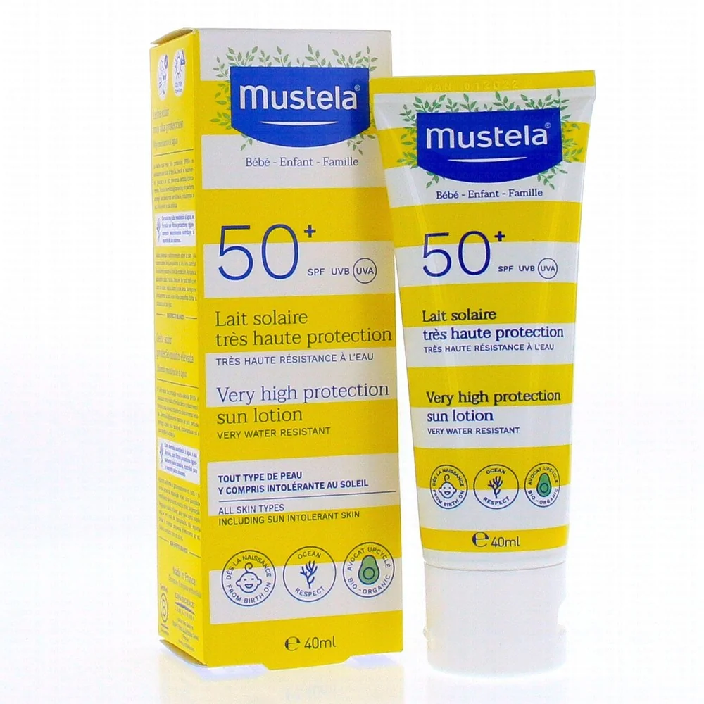 MUSTELA - LAIT SOLAIRE TRES HAUTE PROTECTION SPF 50+ 40ML pour Solaire