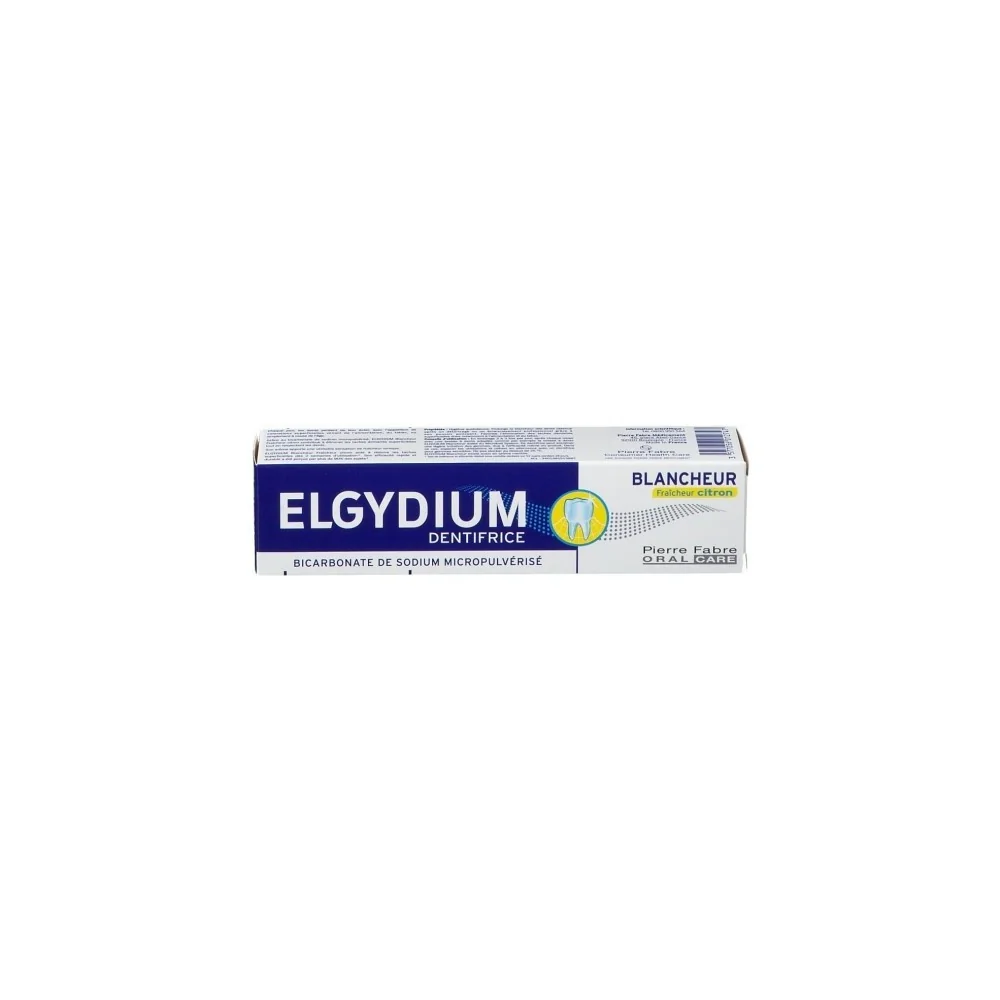 ELGYDIUM BLANCHEUR Fraîcheur Citron 75ml - Pâte Dentifrice au Bicar...