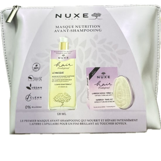 NUXE TROUSSE HAIR PRODIGIEUX: MASQUE AVANT-SHAMPOOING + BROSSE pour...