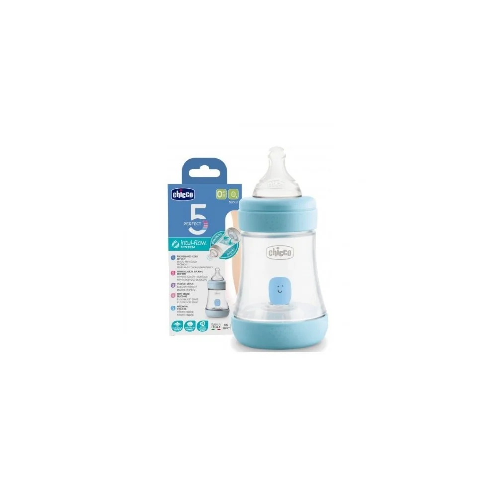 Chicco Biberon Perfect 5 Bleu 150ml Bleu pour Accueil