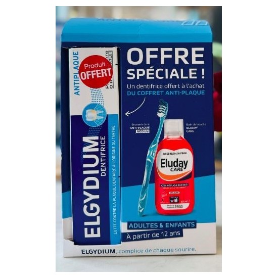 COFFRET BAIN DE BOUCHE + BROSSE A DENTS MEDIUM + DENTIFRICE OFFERTE...