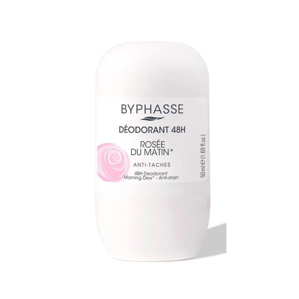 BYPHASSE Deodorant Roll On Anti Taches Rosee de Matin 50ml pour Femmes