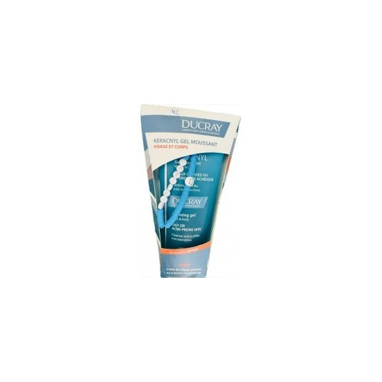 DUCRAY KERACNYL GEL MOUSSANT VISAGE ET CORPS + ACCESSOIRE pour Femmes
