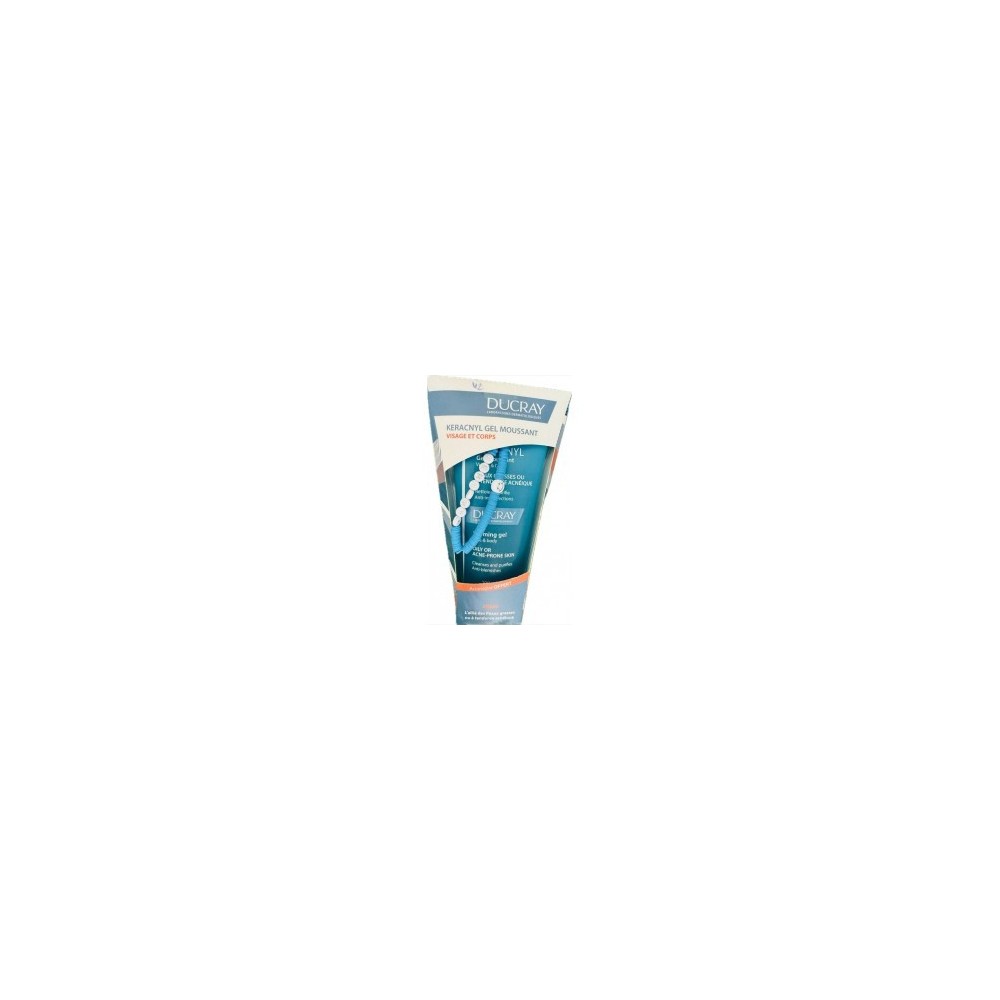 DUCRAY KERACNYL GEL MOUSSANT VISAGE ET CORPS + ACCESSOIRE pour Femmes