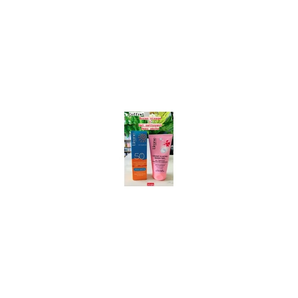 COFFRET LIRENE ECRAN VISAGE + GEL NETTOYANT PEAUX SECHES pour Femmes