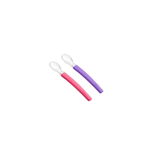 WEE BABY - LOT DE 2 CUILLERES EN SILICONE +6MOIS pour Maman et bébé