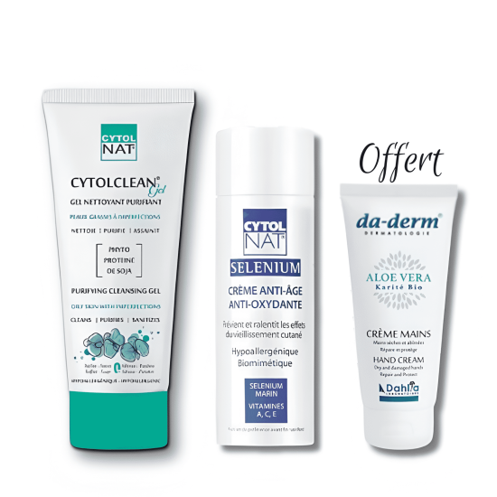 CYTOLNAT - PACK : GEL NETTOYANT PURIFIANT + CREME ANTI AGE + CREME ...