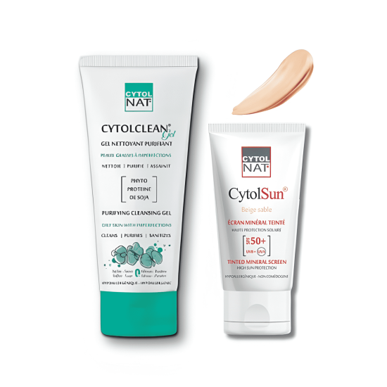 CYTOLNAT - PACK : GEL NETTOYANT PURIFIANT + ECRAN BEIGE SABLE pour ...