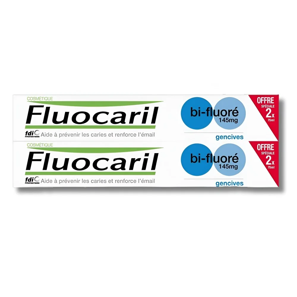 FLUOCARIL - LOT DE 2 DENTIFRICES BI-FLUORE GENCIVES 75ML pour Hygiène