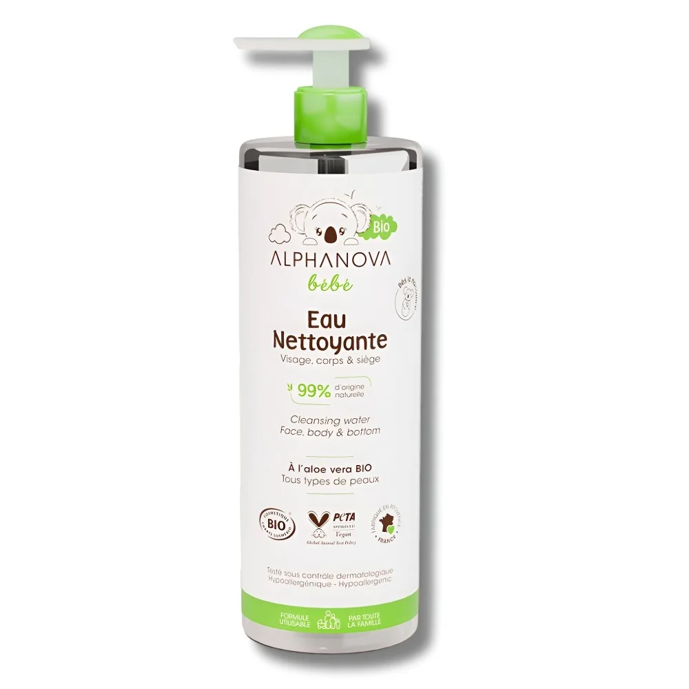 ALPHANOVA - EAU NETTOYANTE BEBE VISAGE, CORPS ET SIEGE 400ML pour M...