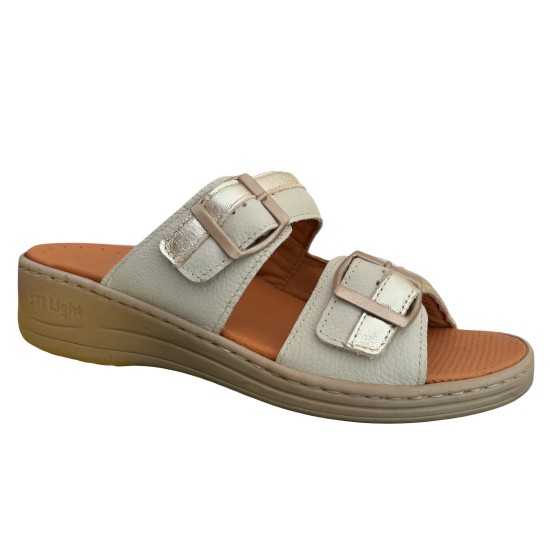 STI LIGHT - CLAQUETTES ORTHOPEDIQUES BEIGES ET DORÉES pour sabots e...