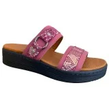 STI LIGHT - CLAQUETTES ORTHOPEDIQUES ROSES EFFET CROCCO pour sabots...