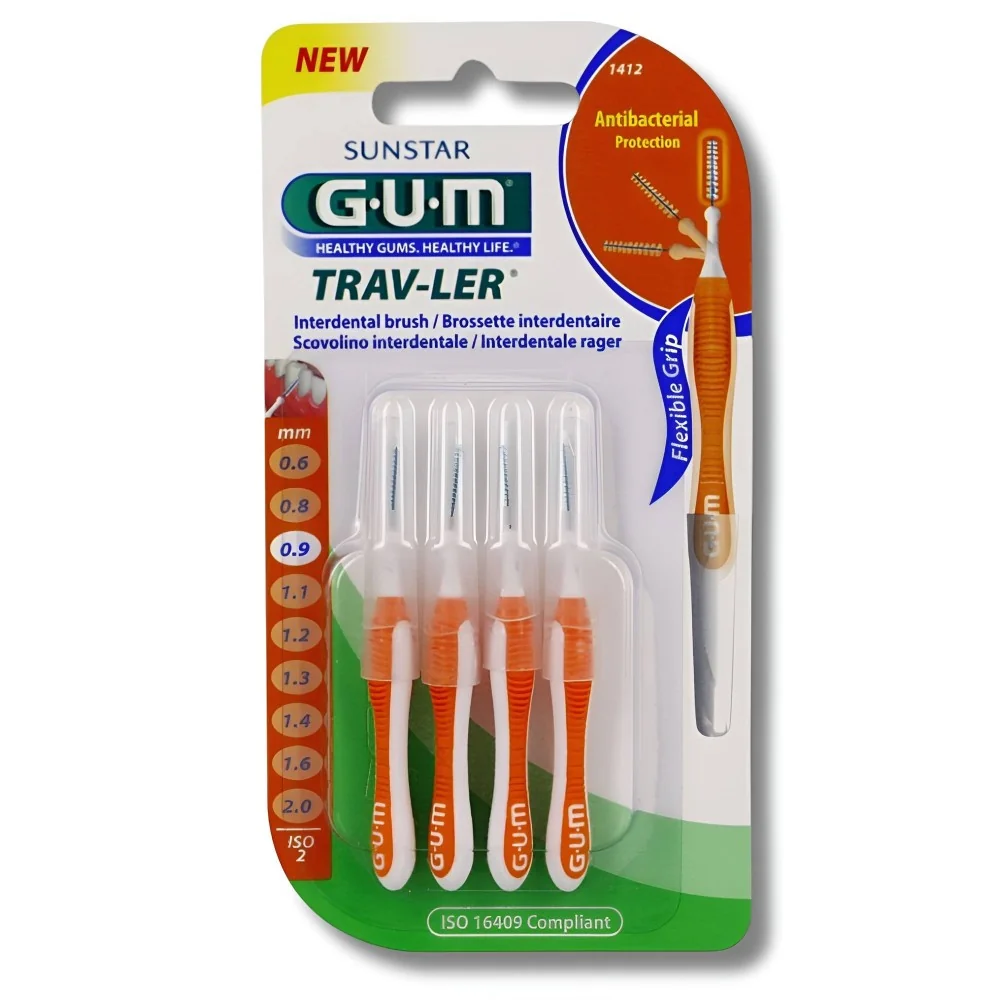 GUM - BROSSETTES TRAVELER ULTRAFINE CYLINDRIQUE 1412 BOITE DE 4 pou...